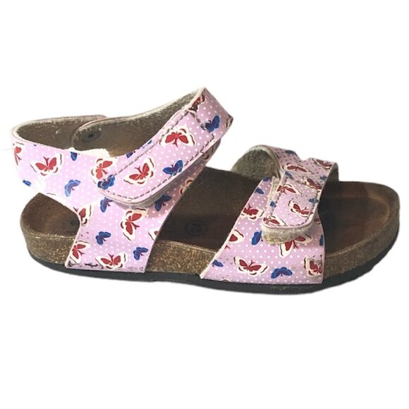 GRUNLAND JUNIOR Sandals Girls Size 7.5US/EU24 Pink Tan Butterfly Print - Picture 11 of 11